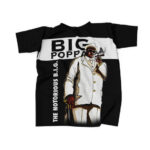 The Notorious Big Poppa Smoking Cigar Black Tees