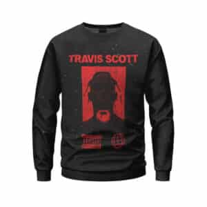 Travis Scott La Flame Album Cover Black Crewneck Sweater