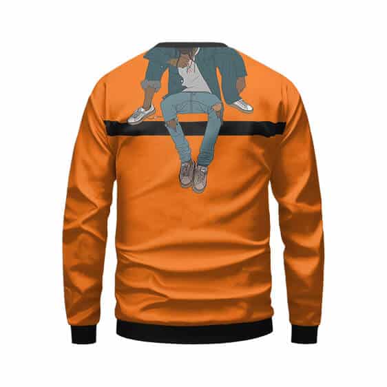 Travis Scott Over The Edge Cartoon Art Orange Sweatshirt