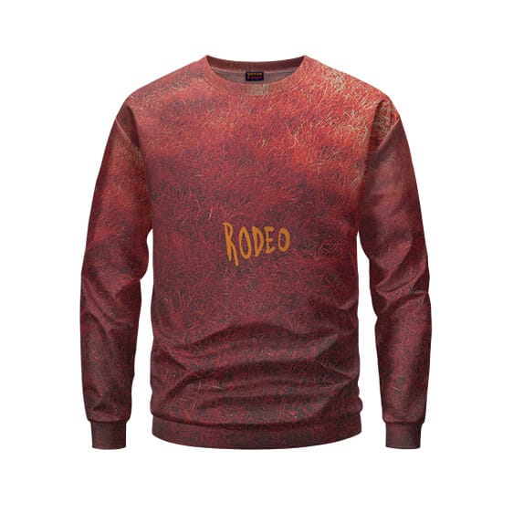 Travis Scott Rodeo Album Design Textured Red Sweatshirt