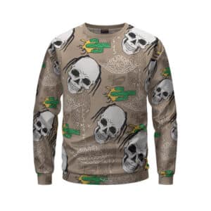 Travis Scott Skull Cactus Jack Air Jordan Pattern Sweatshirt