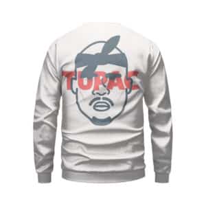 Tupac Head With Bandana Art Cool White Sweatshirt