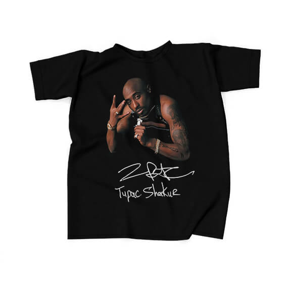 Tupac Shakur Iconic Photo & Signature Shirt