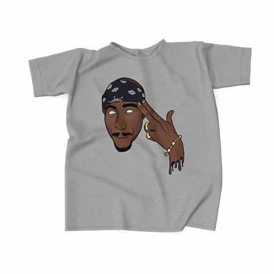 Tupac Shakur Pointing Head Drip Art T-Shirt