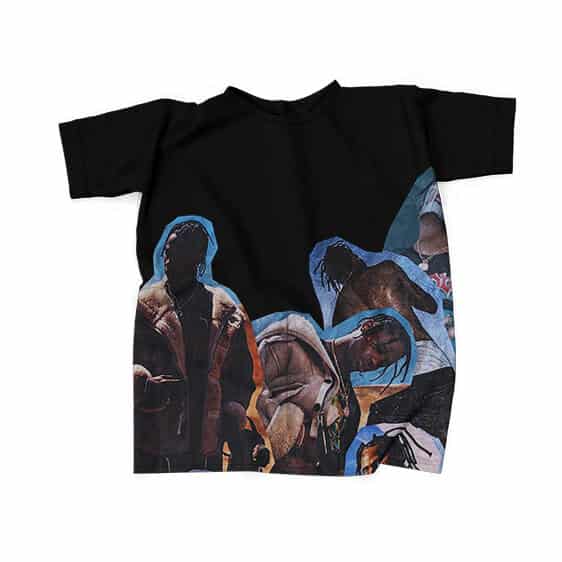 Awesome Travis Scott Cut Out Collage T-Shirt