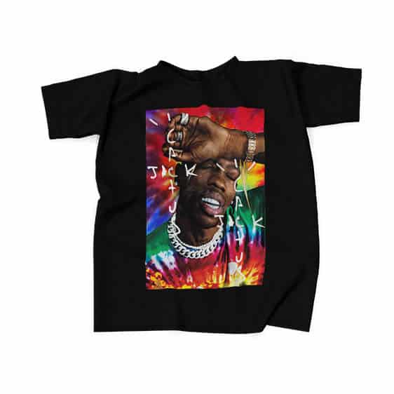 Travis Scott Tie Dye Colors Portrait T-Shirt