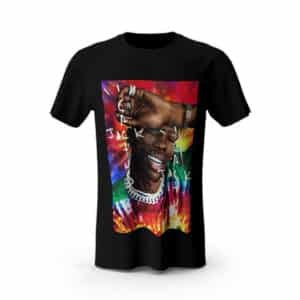 Travis Scott Tie Dye Colors Portrait T-Shirt