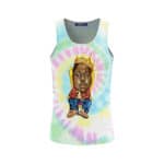 Crowned Biggie Caricature Tie Dye Tank Shirt
