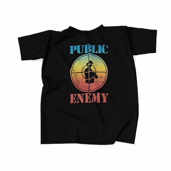 Hip Hop Group Public Enemy Colored Logo Shirt