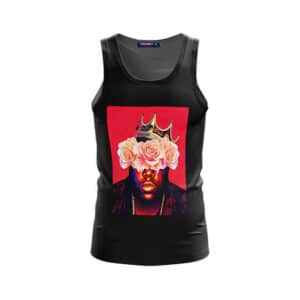 Notorious Big Portrait With Roses Black Tank Top