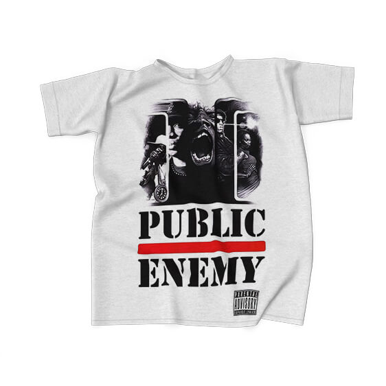 Public Enemy Abstract Artwork White Tees
