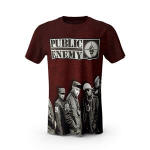 Rap Group Public Enemy Red Grunge Art T-shirt