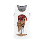Tupac Shakur Drip Art White Sleeveless Shirt