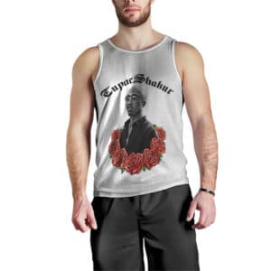 Awesome Tupac Shakur & Roses Art Tank Top