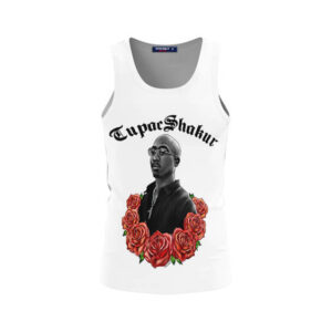 Awesome Tupac Shakur & Roses Art Tank Top