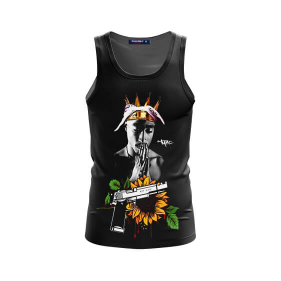 King Tupac Shakur Gun Art Sleeveless Shirt