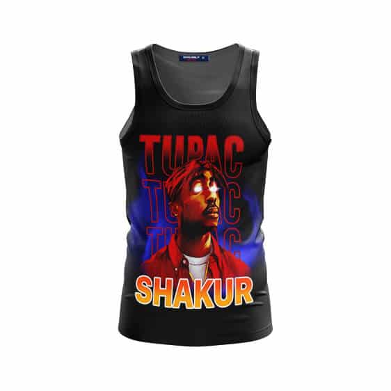Tupac Shakur Trippy Artwork Red Black Tank Top