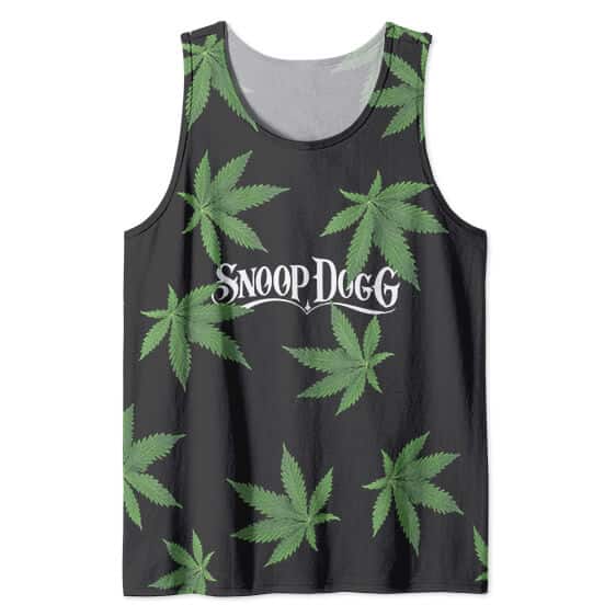 Snoop Dogg Marijuana Leaf Pattern Black Tank Top
