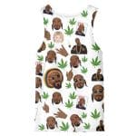 Snoop & Martha Weed Head Pattern White Tank Top