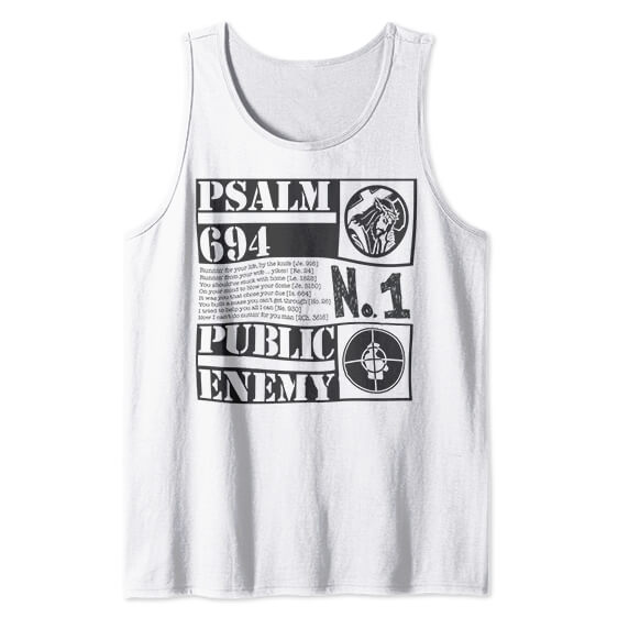 Psalm 694 Public Enemy Logo White Tank Shirt