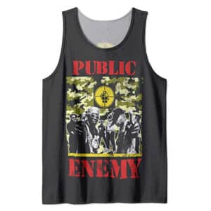 Public Enemy Members Camo Background Tank Shirt
