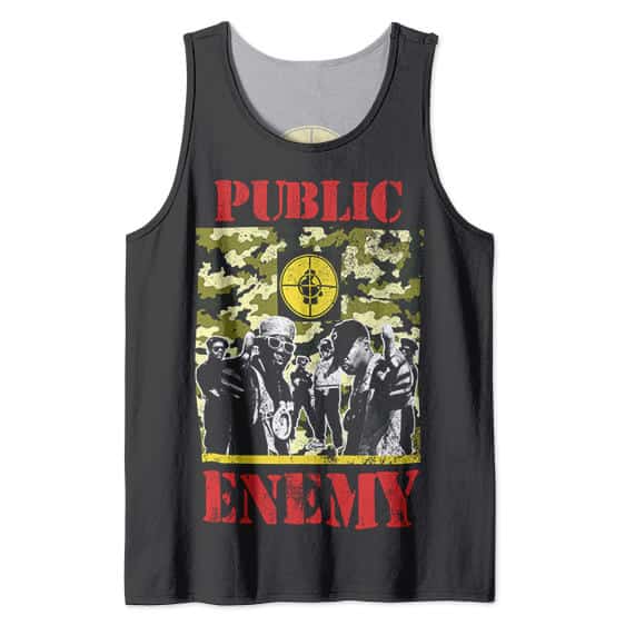 Public Enemy Members Camo Background Tank Shirt