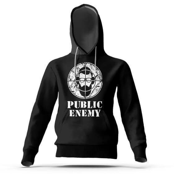Awesome Public Enemy Logo Black Hooded Sweatshirt