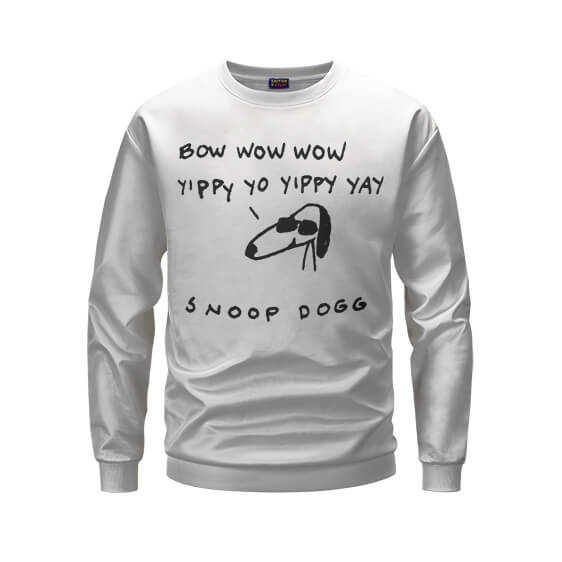 Snoop Dogg Typography White Crewneck Sweatshirt