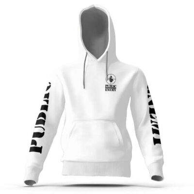 Public Enemy Crosshairs Symbol White Hoodie