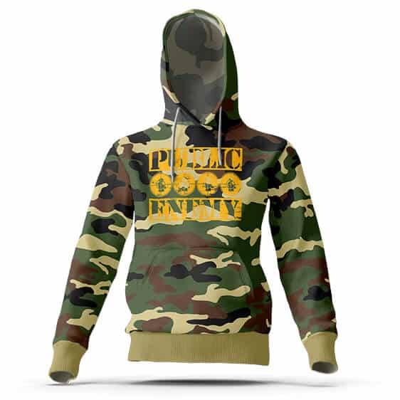 Public Enemy Logo Camouflage Hooded Sweatshirt