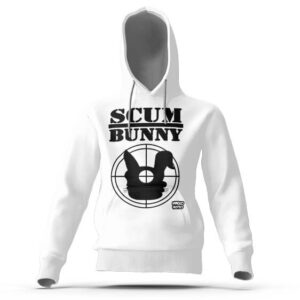 Public Enemy X Scum Bunny Design White Hoodie