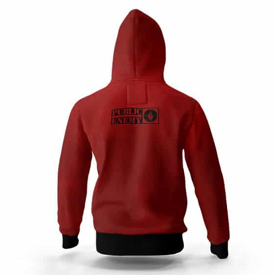 Skull And Public Enemy Crew Grunge Red Hoody
