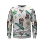 Snoop Dogg Artwork Pattern Crewneck Sweater