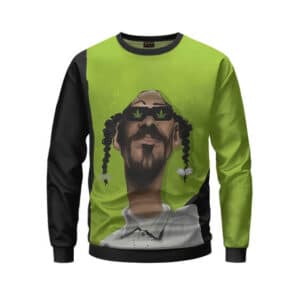 Snoop Dogg Portrait Art Green & Black Sweatshirt