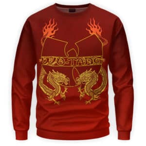 A Dragon Art Design Wu-Tang Clan Red Sweater