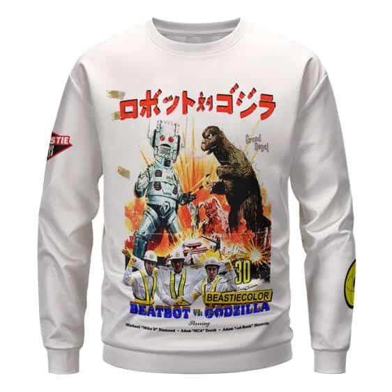 Beastie Boys Beabot vs Godzilla White Sweater