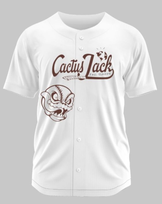 Cactus Jack Travis Scott White Baseball Jersey