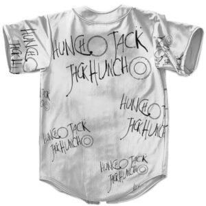 Huncho Jack Pattern Design White Baseball Shirt