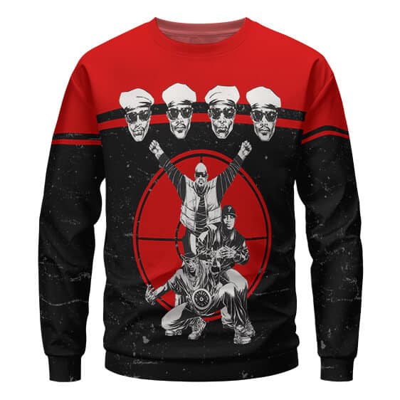 Public Enemy Members Black Red Crewneck Sweater