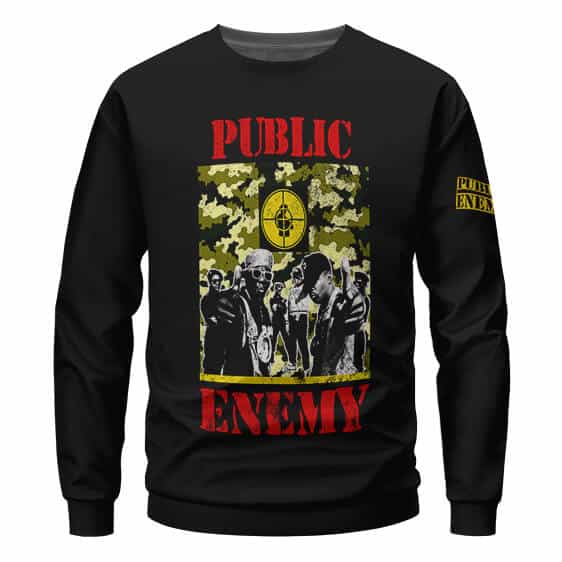 Public Enemy Members Camo Photo Art Sweatshirt