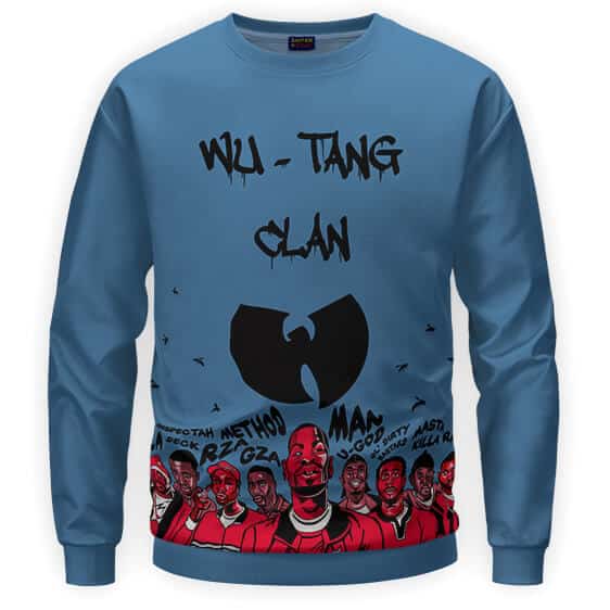 Rap group Wu-Tang Clan Blue Crewneck Sweatshirt
