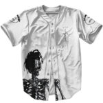 Skeleton Cactus Jack White Baseball Jersey