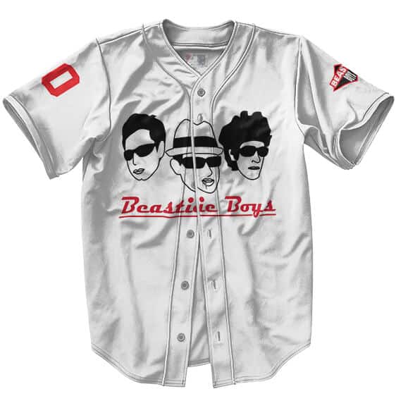 Beastie Boys Head Art 00 White Baseball Shirt