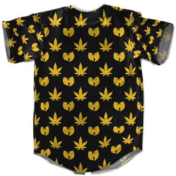 Weed X Wu-Tang Clan Logo Pattern Baseball Jersey