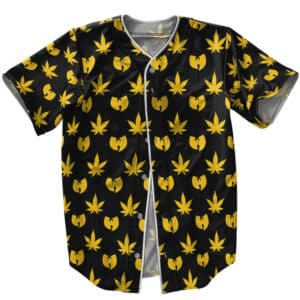 Weed X Wu-Tang Clan Logo Pattern Baseball Jersey