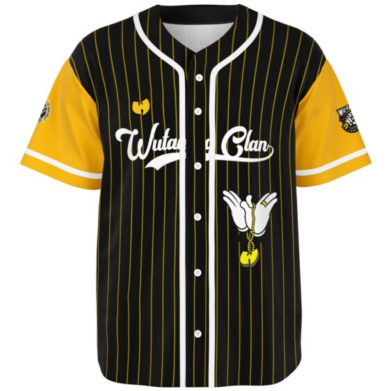 Wu-Tang Clan Hand Icon Stripes Baseball Jersey - Front