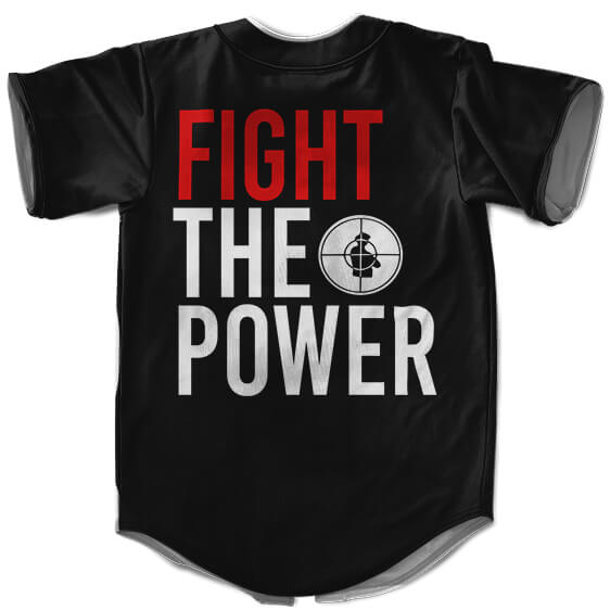 Fight The Power Typographic Art Baseball Shirt