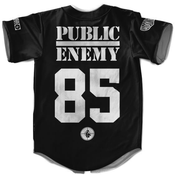 Public Enemy 85 Typographic Art Baseball Shirt