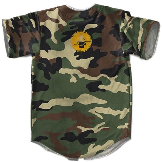 Public Enemy Camouflage Pattern Baseball Shirt