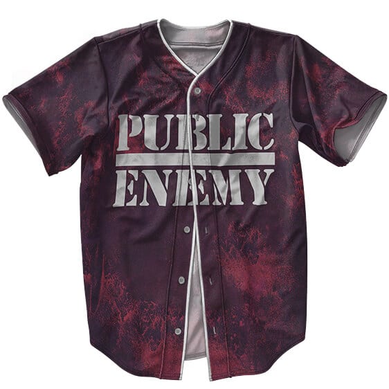 Public Enemy Rap Group Grunge Red Baseball Jersey